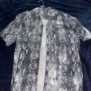 Ksubi Monochrome Snake Print Shirt Jacket